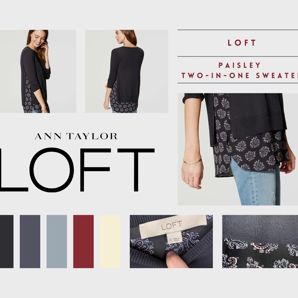 LOFT Paisley Two-in-One Sweater